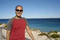 Ian at the dune lookout, Coral Bay