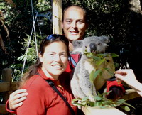 Us with Bula the Koala at Pennant Hills Koala Park Sanctuary, Sydney