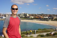 Ian with view over Coogee Beach, Sydney