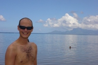 Ian on the beach in Tahiti