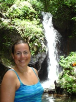 Nikki after a swiming the waterfall