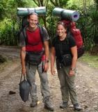 Us slogging away up the long hill to El Rosario (luckily sweat doesn?t show on the photo!)
