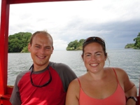 Us on the boat during our tour of the Isletas de Granada (finally!)