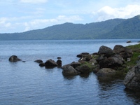 The crystal clear crater lake of Laguna Apoyo