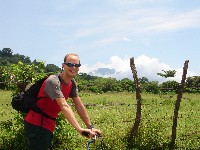 Ian on a bike on the ride to Charco Verde