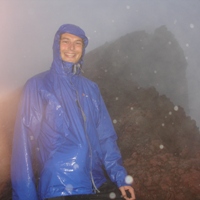 Ian at the top of Volc&aacute;n Telica - as you can see, a fantastic view of glowing lava - not!