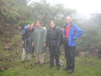 Us with Craig and Lorraine shortly before the long wet walk back down Volc&aacute;n Telica
