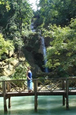 Nikki at Kouang Si Waterfall, near Luang Prabang