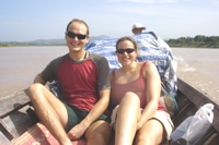 Us on the boat near the start of our trip up the Nam Tha River