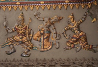 Detail on roof of Patuxai Arch, Vientiane