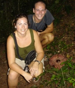 Us with rafflesia flower in bloom, Tambunan Rafflesia Reserve, Sabah