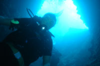 Nikki in 'The Chimney', Sail Rock, Koh Phangan