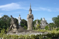 View of a number of sculptures in Sala Kaew Ku Sculpture Park, Nong Khai