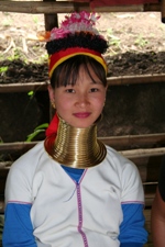 Local woman at Karen (longneck) tribe village, Doi Chiang Dao Trek