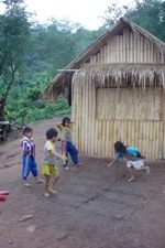Kids playing in Black Ahu village of Pha Miang, Doi Chiang Dao Trek