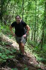 Nikki trekking through Doi Chiang Dao National Park, Trek Day 2