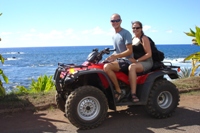 Us on our quad-bike, Easter Island
