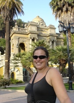 Nikki on Cerro Santa Lucia, Santiago