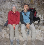 Us having a much needed rest on the steep walk up Colca Canyon