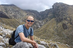 Ian with view of valley on hike to Laguna Churup