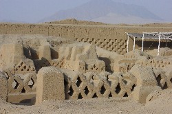 Partly restored walls of Chan Chan